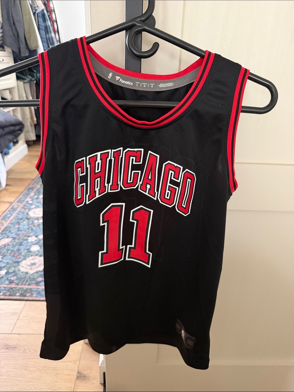 Fanatics Black and Red Chicago Kids Basketball Jersey 11